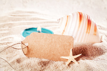 Magic Shell with candle light and empty tag