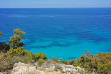 Fototapeta na wymiar Amazing view of Kokkinos Vrachos Beach, Lefkada, Ionian Islands, Greece