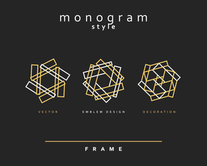 Set of elegant monogram design. Monogram design element . Monogram for use in the design . Monogram decor . Emblem design. 