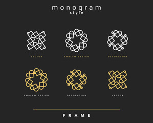 Set of elegant monogram design. Monogram design element . Monogram for use in the design . Monogram decor . Emblem design. 