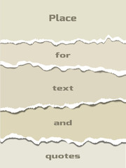 Several layers of ripped paper, using as a background. Vector ripped paper elements.