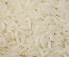 Long grain white rice in close view