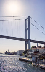 View of famous Bosphorus bridge in Istanbul
