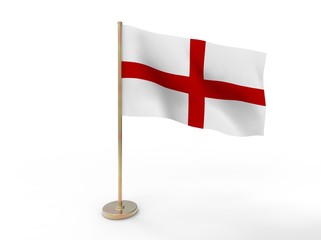 flag of England. 3D illustration on white background with shadow. 