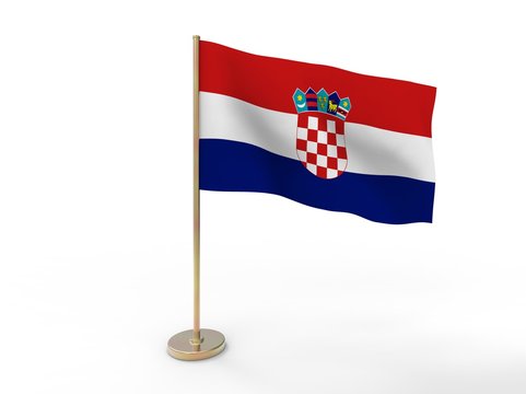flag of Croatia. 3D illustration on white background with shadow. 