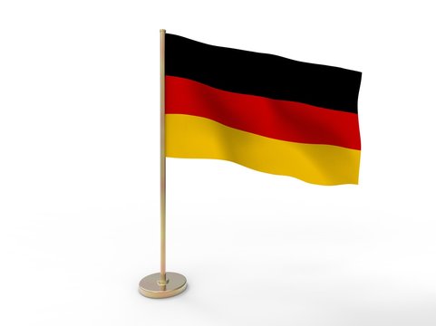 flag of Germany. 3D illustration on white background with shadow. 