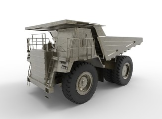 Obraz premium 3d illustration of mine vehicle machine, on white background isolated with shadow. easy to use, icon for game.