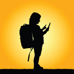 child with tablet illustration