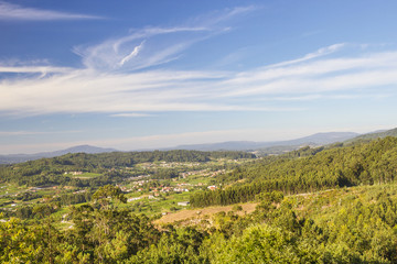 Fototapeta na wymiar Salnes valley from San Cibran lookout