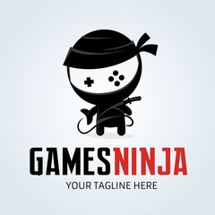 Ninja logo template,Games logo template.