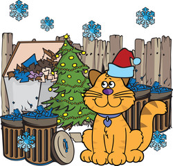 alley cat christmas illustrations