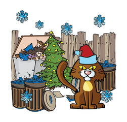 alley cat christmas illustrations
