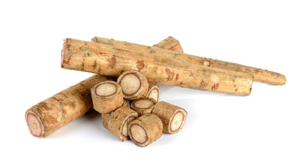 Burdock roots isolated on the white background