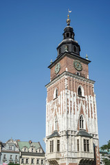 Fototapeta na wymiar Town Hall Tower Market Square in Krakow