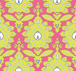 Ottoman Turkish style vector floral seamless pattern, ornamental decorative vintage pattern design, repeating damask background for all web and print purposes