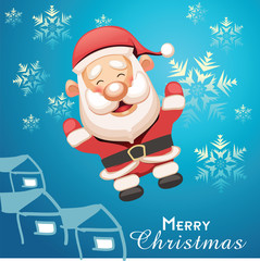 here comes Santa vector art