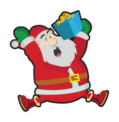 here comes Santa vector art
