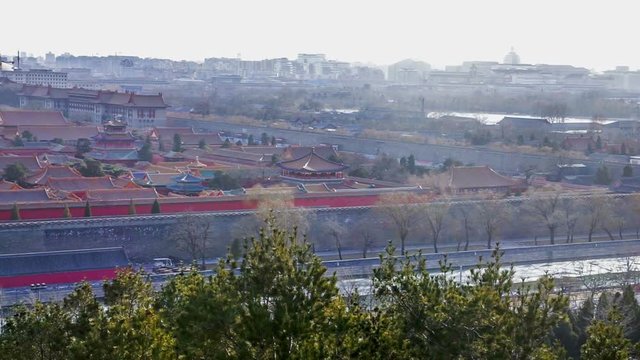 The panning view of the forbidden city in Beijing,China.
