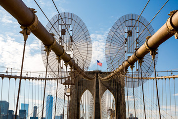 Obraz premium Detail of Brooklyn Bridge