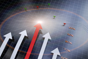 Financial arrows, economic success