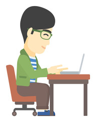 Man working at laptop.