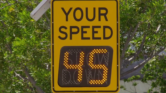 Vehicle Speed Sign With Slow Down Warning