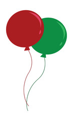 party balloons red and green