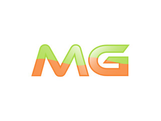 Green Orange shiny MG letters