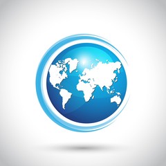 vector globe with rings