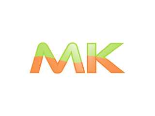 Green Orange shiny MK letters