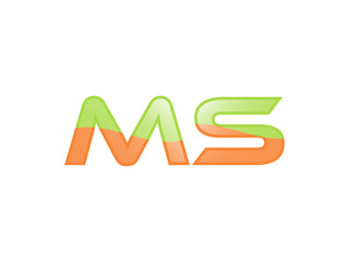 Green Orange shiny MS letters