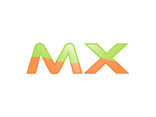 Green Orange shiny MX letters