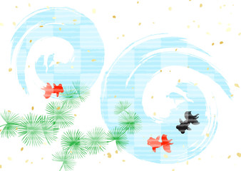 暑中見舞い　金魚