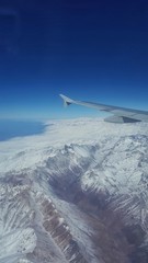 Vista aérea de los andes nevado