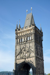 Fototapeta na wymiar Entrance tower to Charles Bridge in Prague