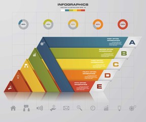 5 steps modern origami presentation template. EPS10.