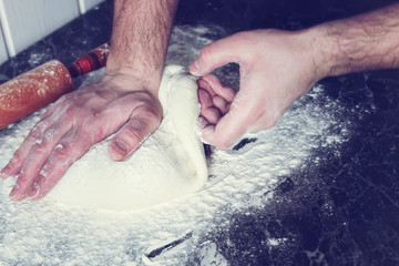 knead flour toned dough