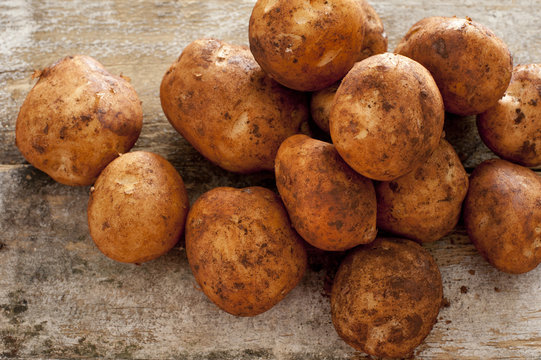 Farm fresh or home grown rustic potatoes