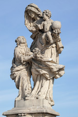 St Anna statue on Charles Bridge in Prague