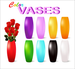Color vases set
