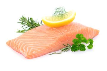 Steak Filet Lachs Fisch roh