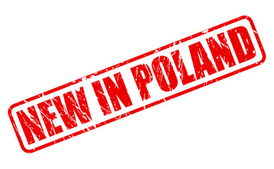 NEW IN POLAND red stamp text