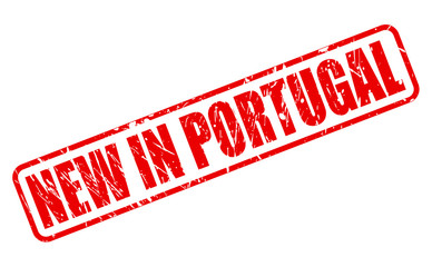 NEW IN PORTUGAL red stamp text