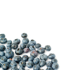 Pile of Bilberry or blueberry over isolated white background