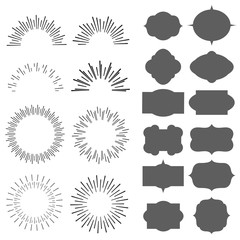 hand drawn sunbursts and frame