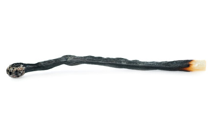 Wooden match isolated over the white background