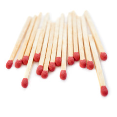 Pile of Wooden matches isolated over the white background
