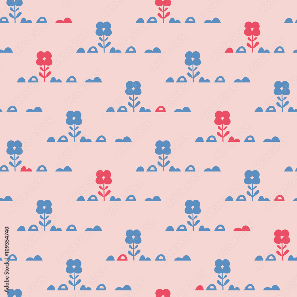 Poster abstract seamless pattern with flowers