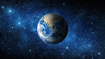 Earth and galaxy. Elements of this image furnished by NASA.