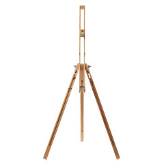 Wooden easel over isolated white background